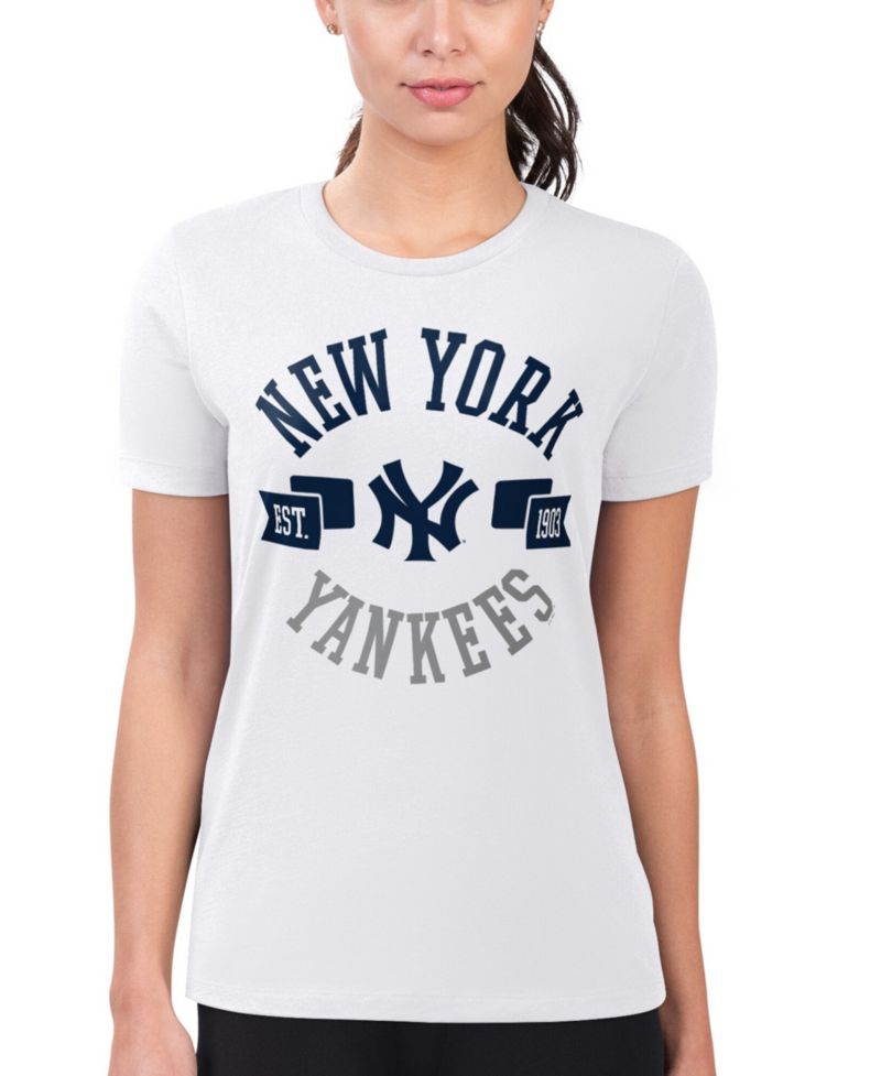 Women's White New York Yankees Super-Slim Fit Lightweight City Graphic T-Shirt