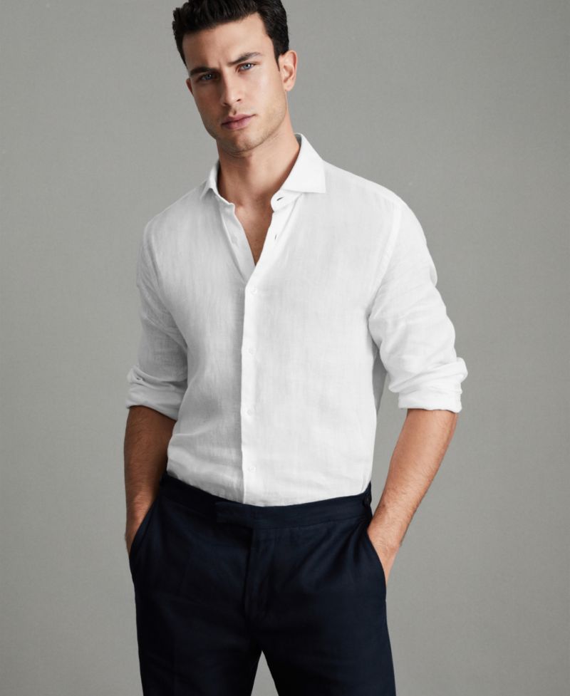 Men's Ruban Linen Button-Through Shirt