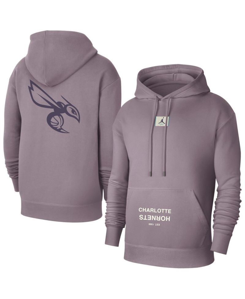 Men's Purple Charlotte Hornets Courtside Statement Edition Pullover Hoodie