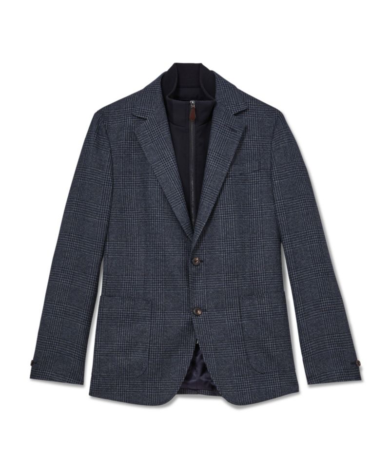 Men's Kyle Check Single-Breasted with Gilet Insert Tailored-Fit Blazer
