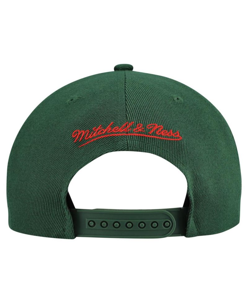 Men's Green Minnesota Wild Retro Script Color Block Snapback Hat