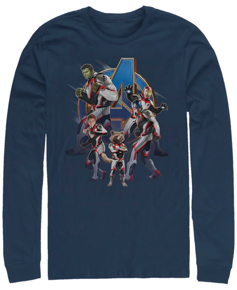 Marvel Men's Avengers Endgame Suit Group, Long Sleeve T-shirt