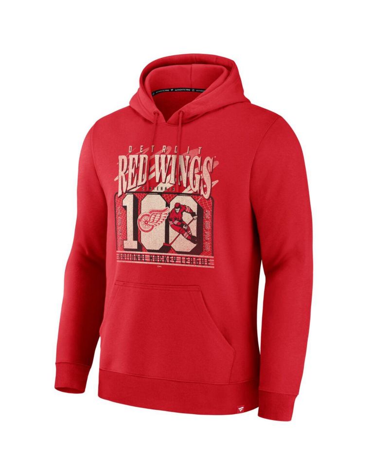 Men's Red Detroit Red Wings Centennial Legacy Fleece Hoodie