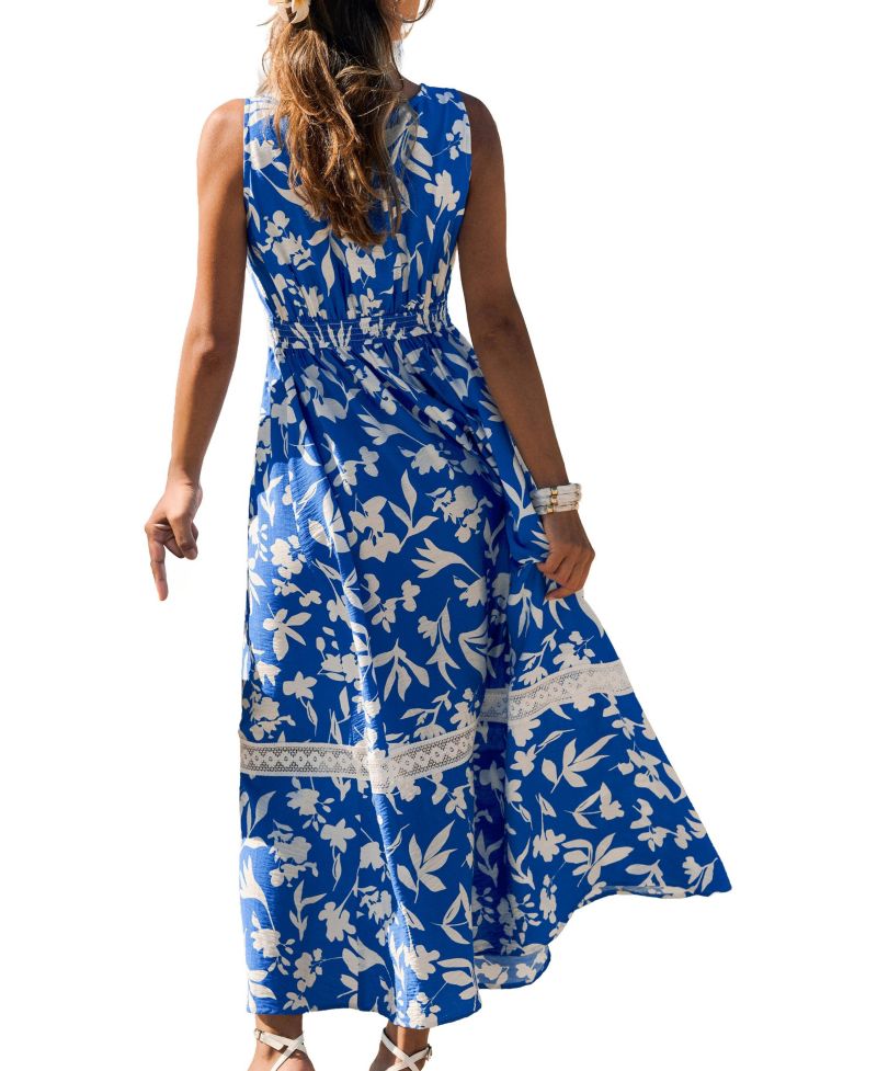 Women's V-Neck Pull-On Unlined Beach Dress