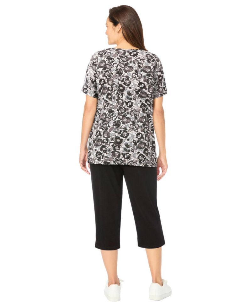Plus Size Within 2-Piece Tunic and Capri Set