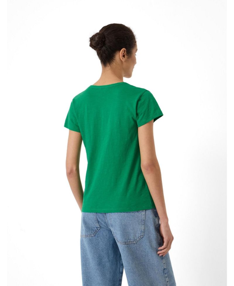 Women's Slim-Fit V-Neck Slub-Cotton T-Shirt