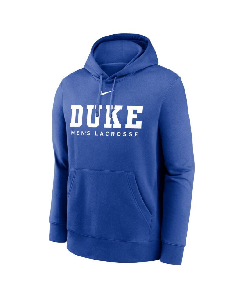 Men's Royal Duke Blue Devils Lacrosse Stacked Fleece Pullover Hoodie