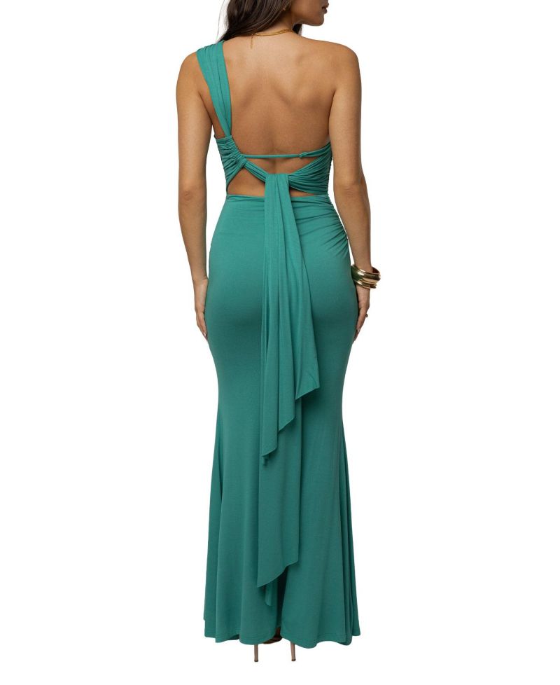 Women's Night Affair One-Shoulder Ruched Maxi Dress