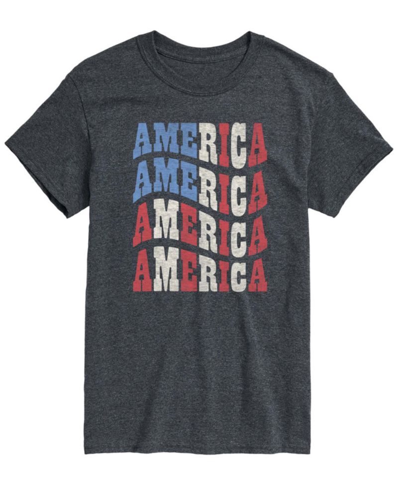 Men's America Wavy Short-Sleeve Graphic T-Shirt