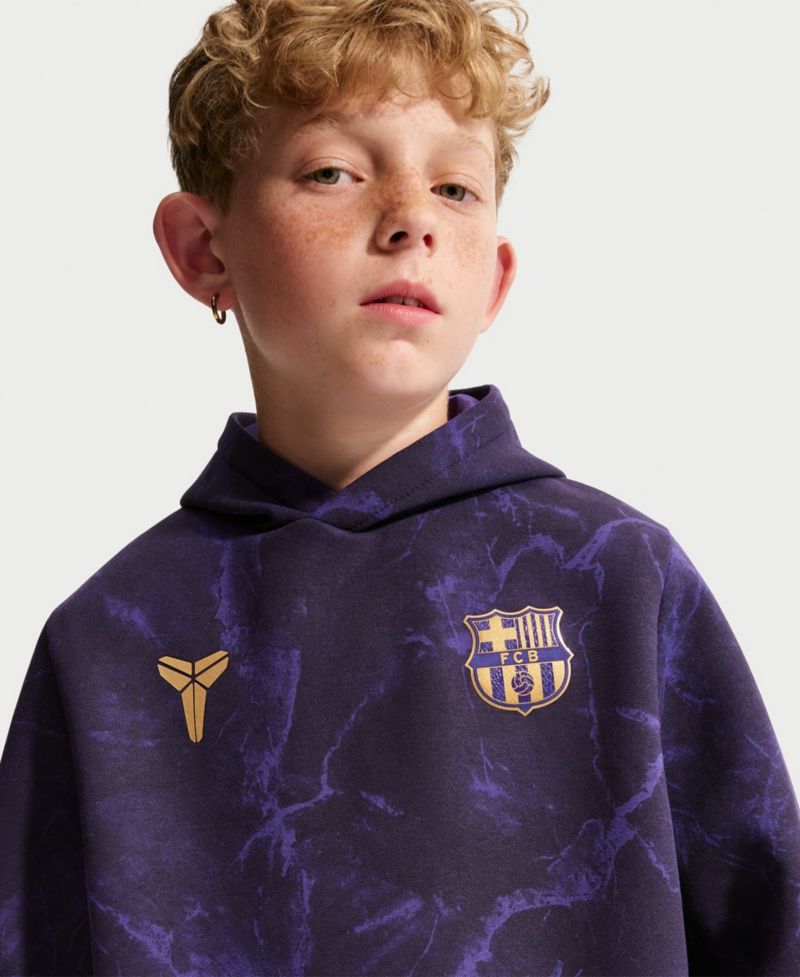Big Boys and Girls Purple Barcelona 2026/27 Away Club Tri-Blend Hoodie