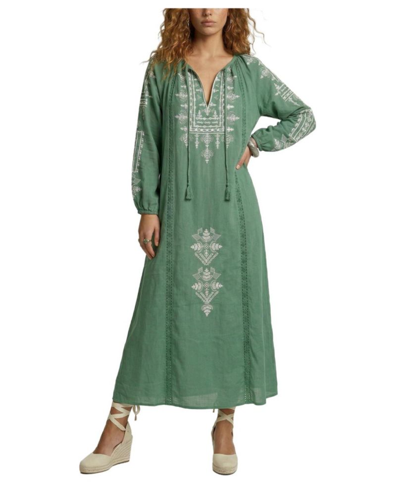 Women's Aurelia Kaftan Style Embroidered Maxi Dress