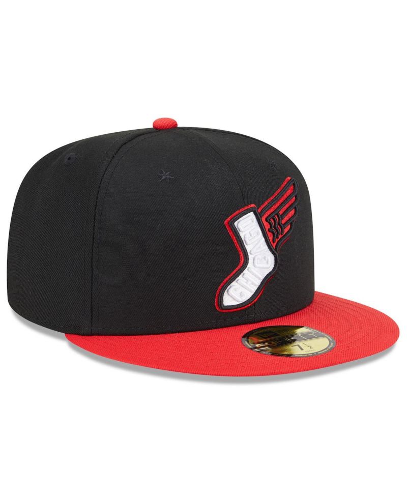 Men's Black/Red Chicago White Sox 2025 City Connect Alternate 59FIFTY Fitted Hat