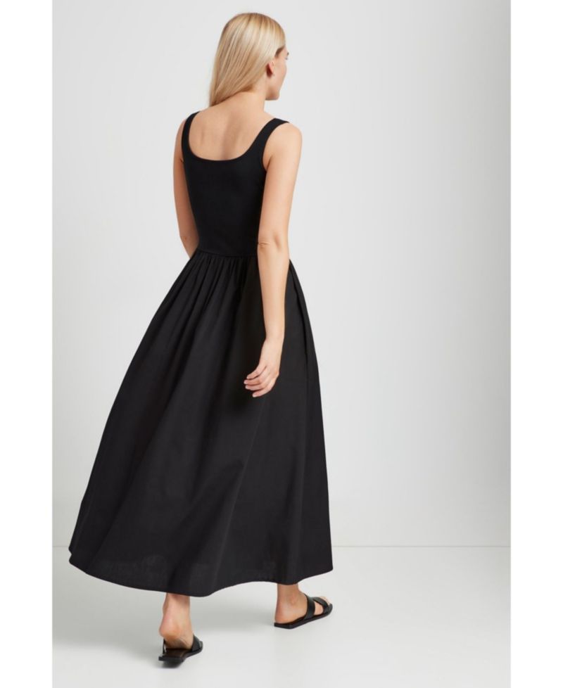 Women's Clara Sleeveless Scoop-Neck Cotton Dress with Pockets