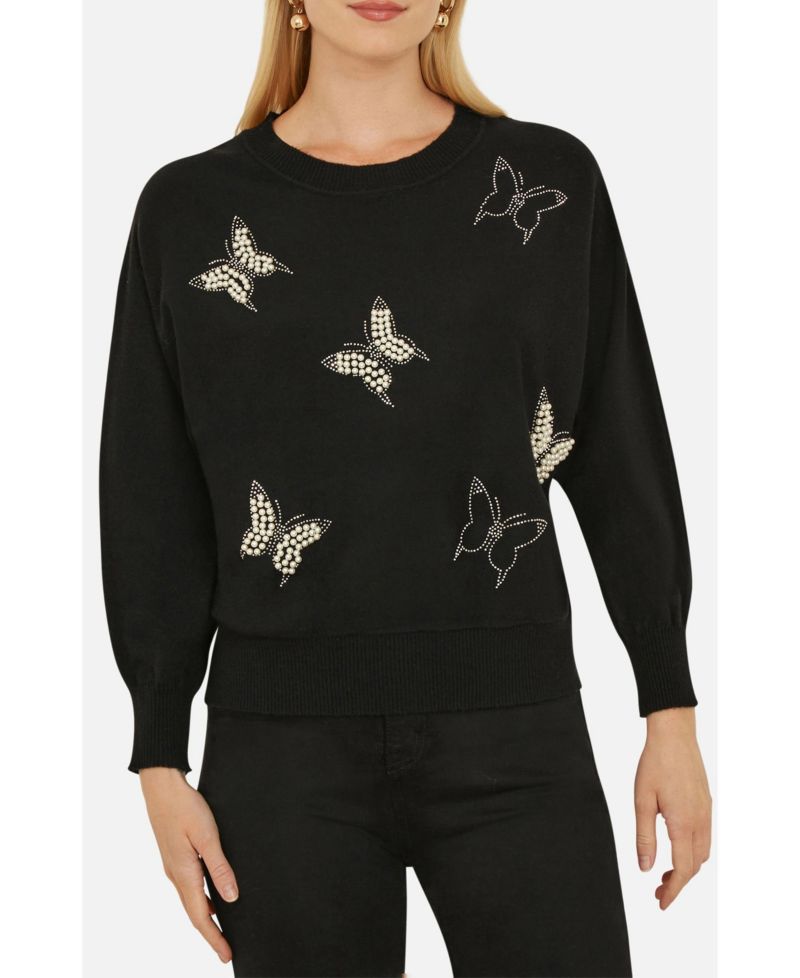 Women's Sequin Butterfly Jumper