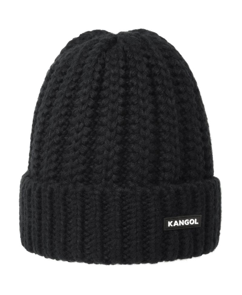 Ribbed Knit Chunky Label Beanie