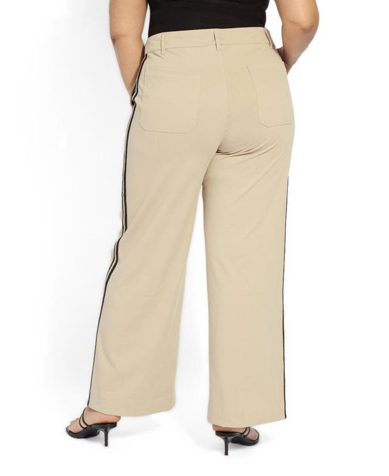 Plus Size Brinne Wide-Leg Side-Stripe Trousers