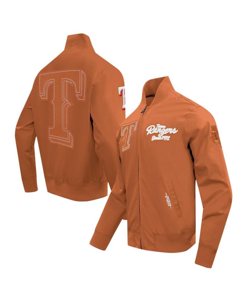 Men's Brown Texas Rangers Paint The City Twill Full-Zip Jacket