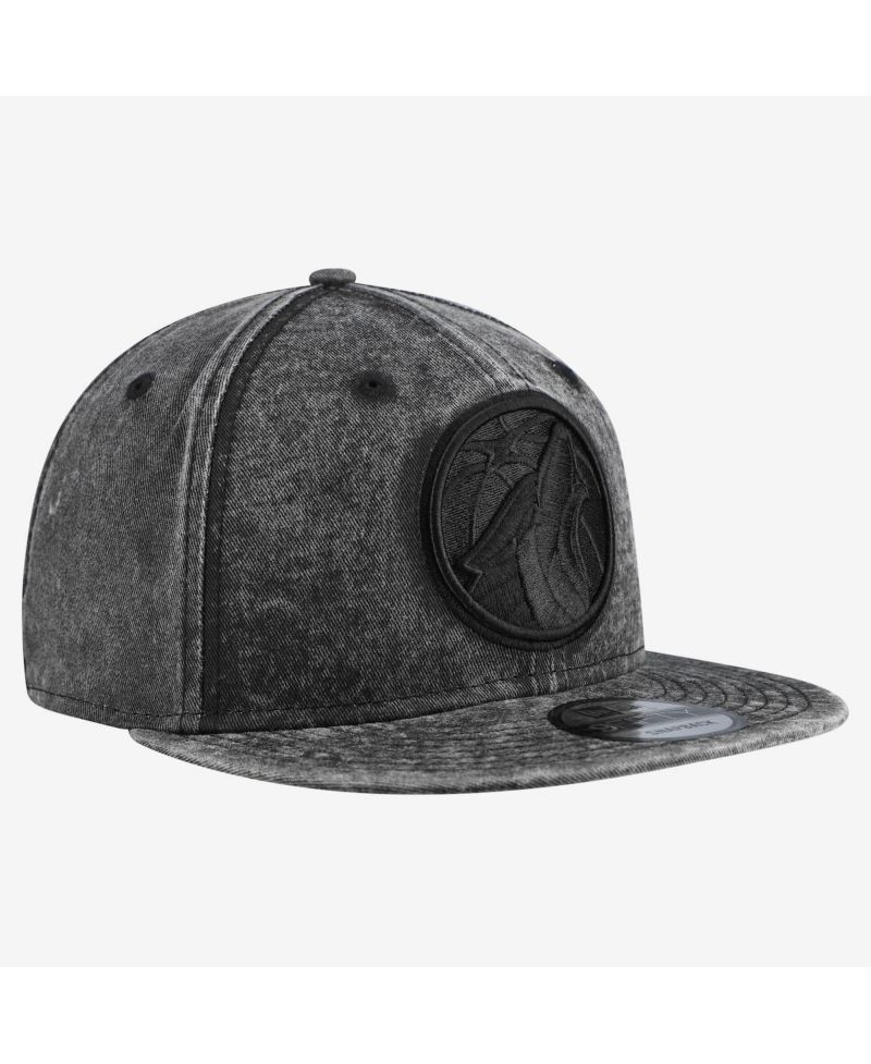 Men's Black Minnesota Timberwolves Washed Tonal 9FIFTY Snapback Hat