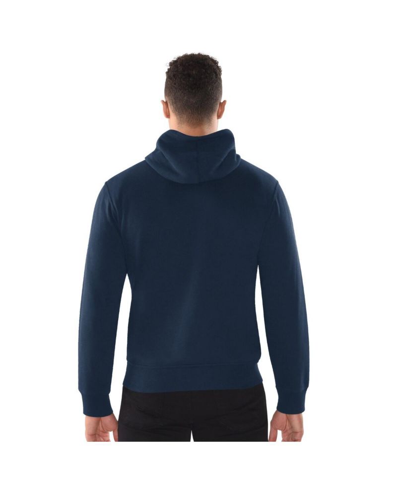 Men's Navy Atlanta Braves Distressed Full-Zip Hooded Jacket
