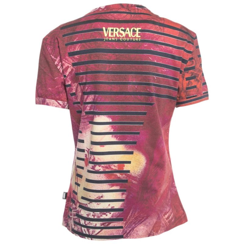 Women's Jeans Couture Pink All-Over Print Stretch Cotton Short Sleeve T-Shirt
