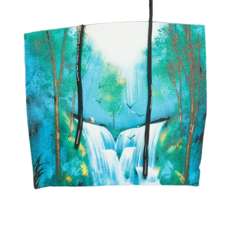 Men's Waterfall Print Cotton Hooded Sweatshirt