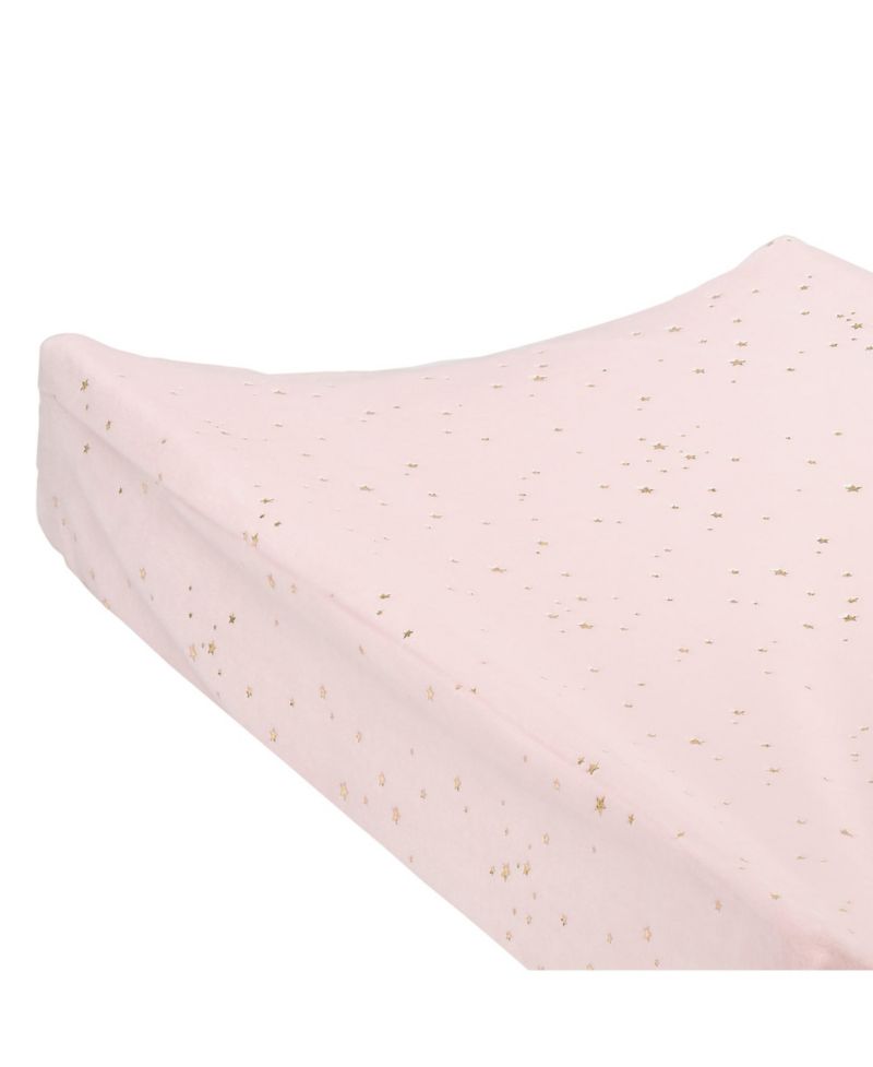 Lambs and Ivy Ballerina Baby Pink/Gold Stars Soft Changing Pad Cover