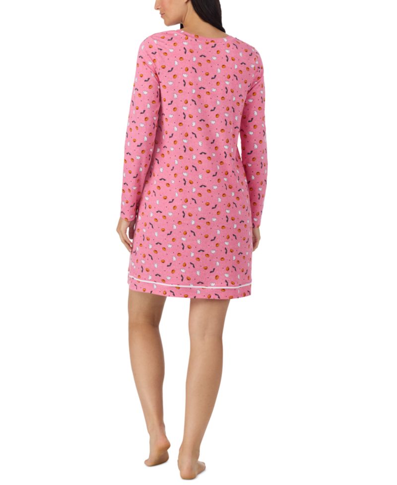 Women's Long-Sleeve Crewneck Knit Sleep Shirt