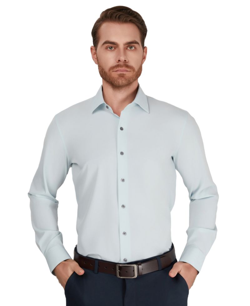 Men's Slim-Fit Performance Solid Dress Shirt