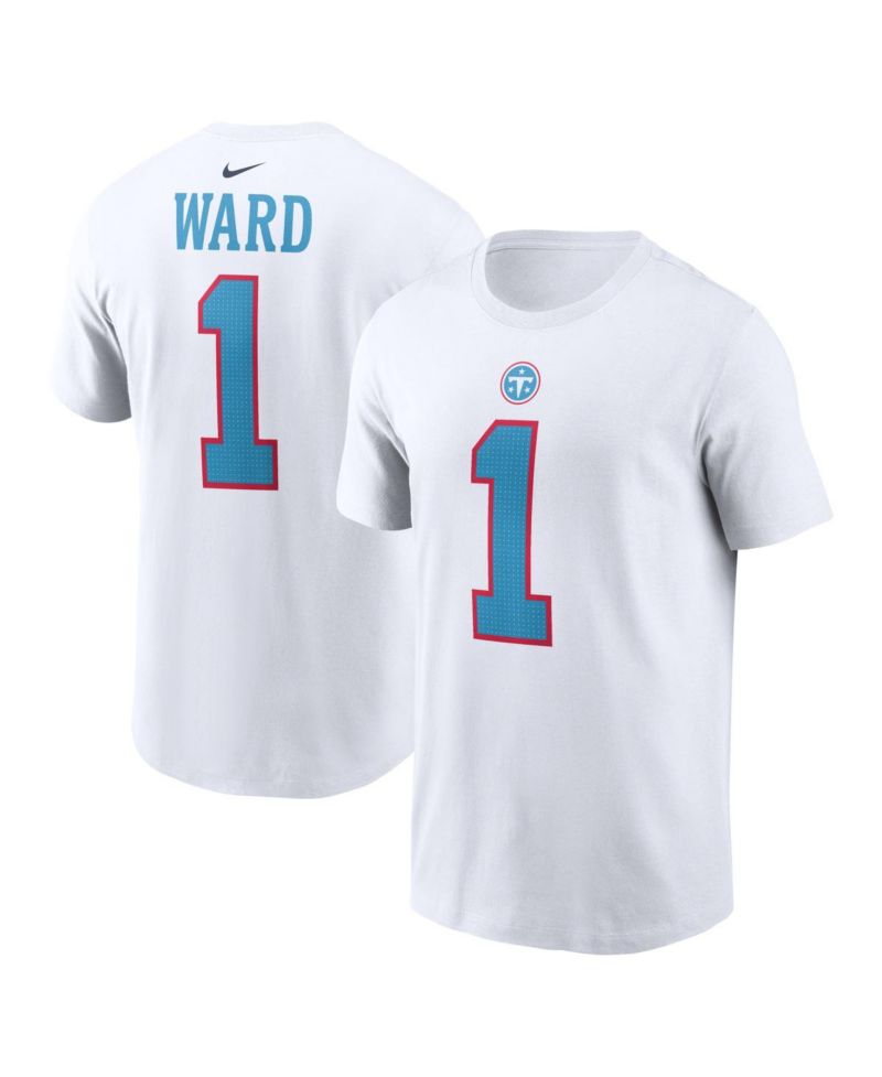 Men's Cameron Ward White Tennessee Titans Player Name & Number T-Shirt
