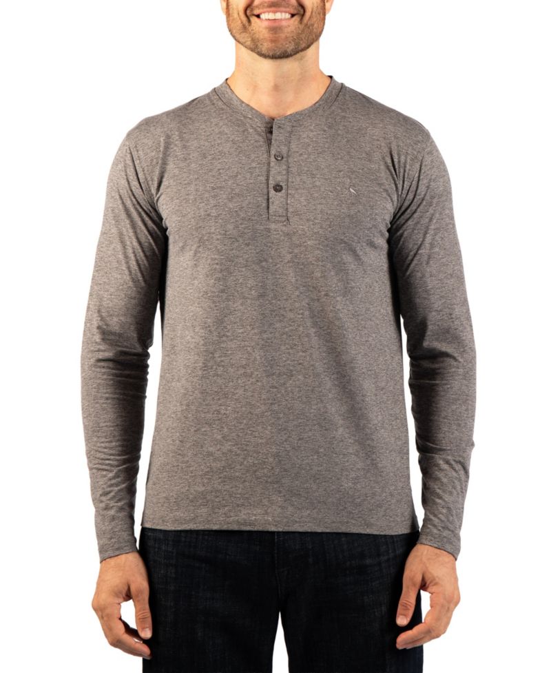Men's Brushed Melange Long-Sleeve Henley