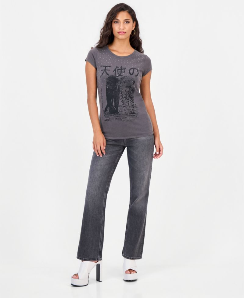 Women's Graphic Boxy Raw-Edge T-Shirt