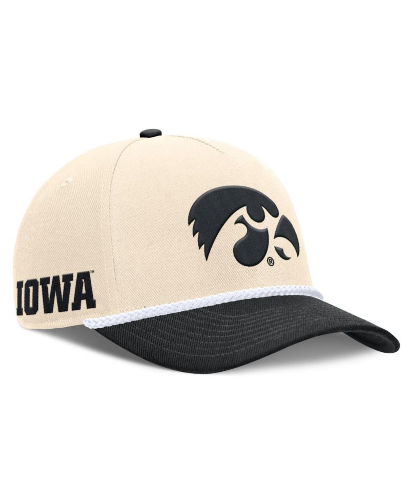 Men's and Women's Natural Iowa Hawkeyes 2026 Primetime Natural 5-Panel Rope 2-Tone Rise Hat