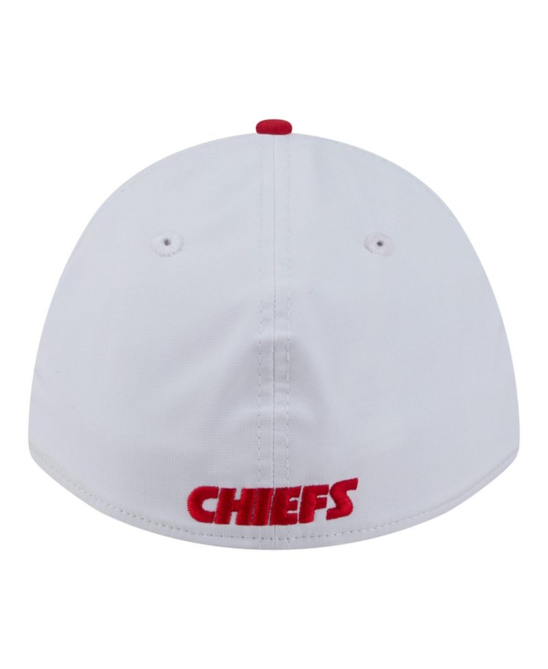 Men's White/Red Kansas City Chiefs Patch 39THIRTY A-Frame M-Crown Perforated Flex Hat