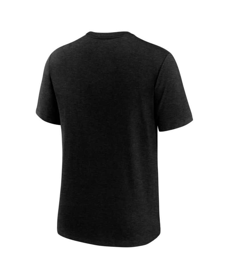 Men's Heather Black Minnesota Vikings Long Pass Tri-Blend T-Shirt