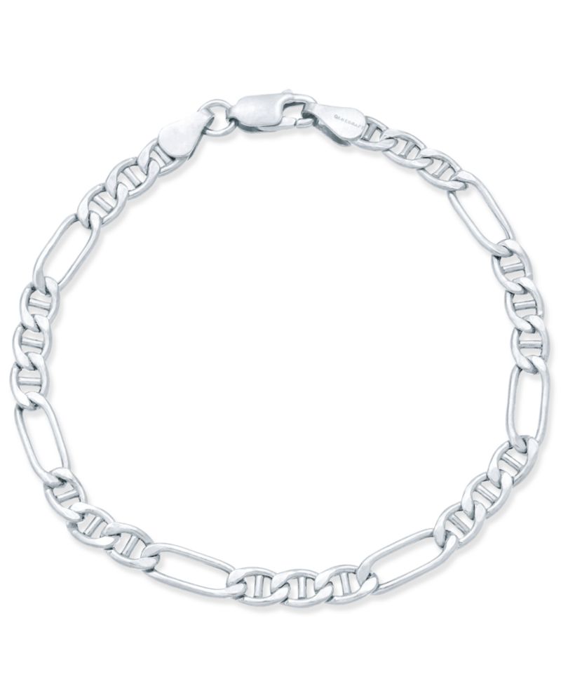Figaro Chain Bracelet in 18k Gold-Plated Sterling Silver