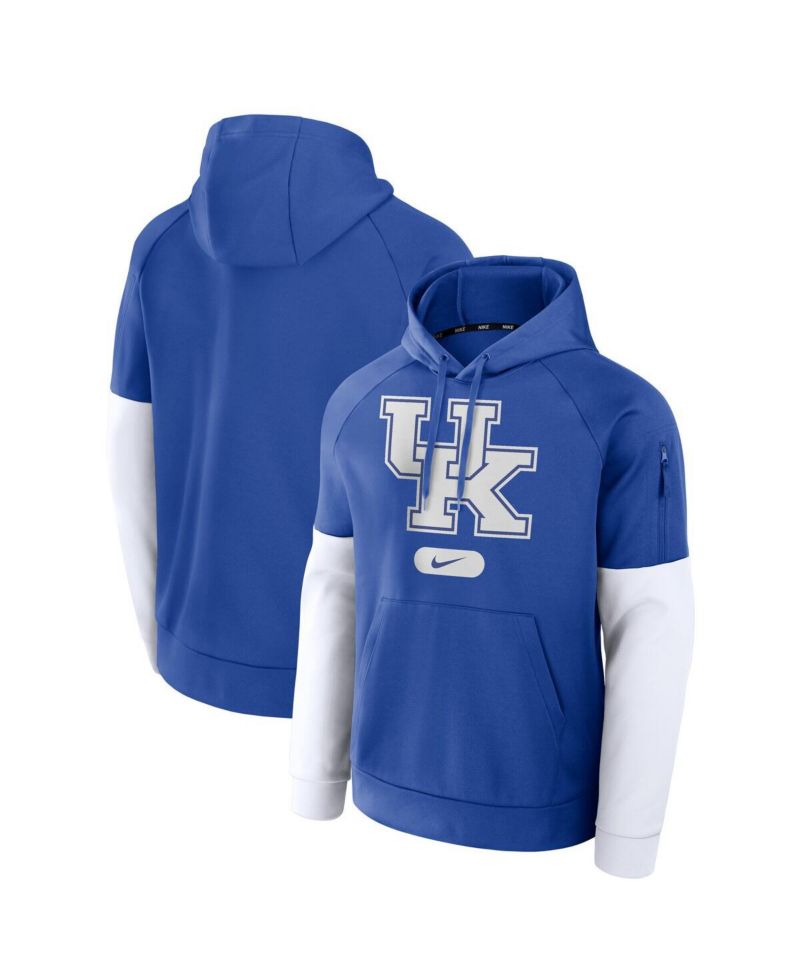 Men's Royal/White Kentucky Wildcats Fitness Performance Pullover Hoodie