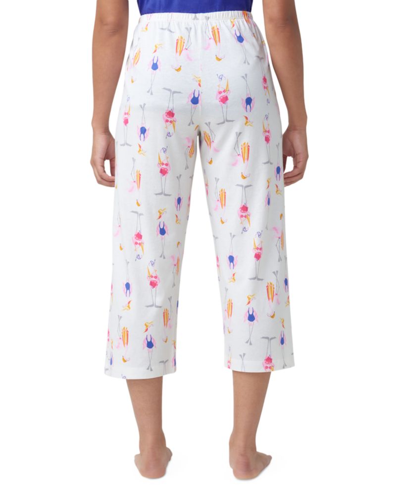 Women's Beach Flamingos Printed Capri Pajama Pants