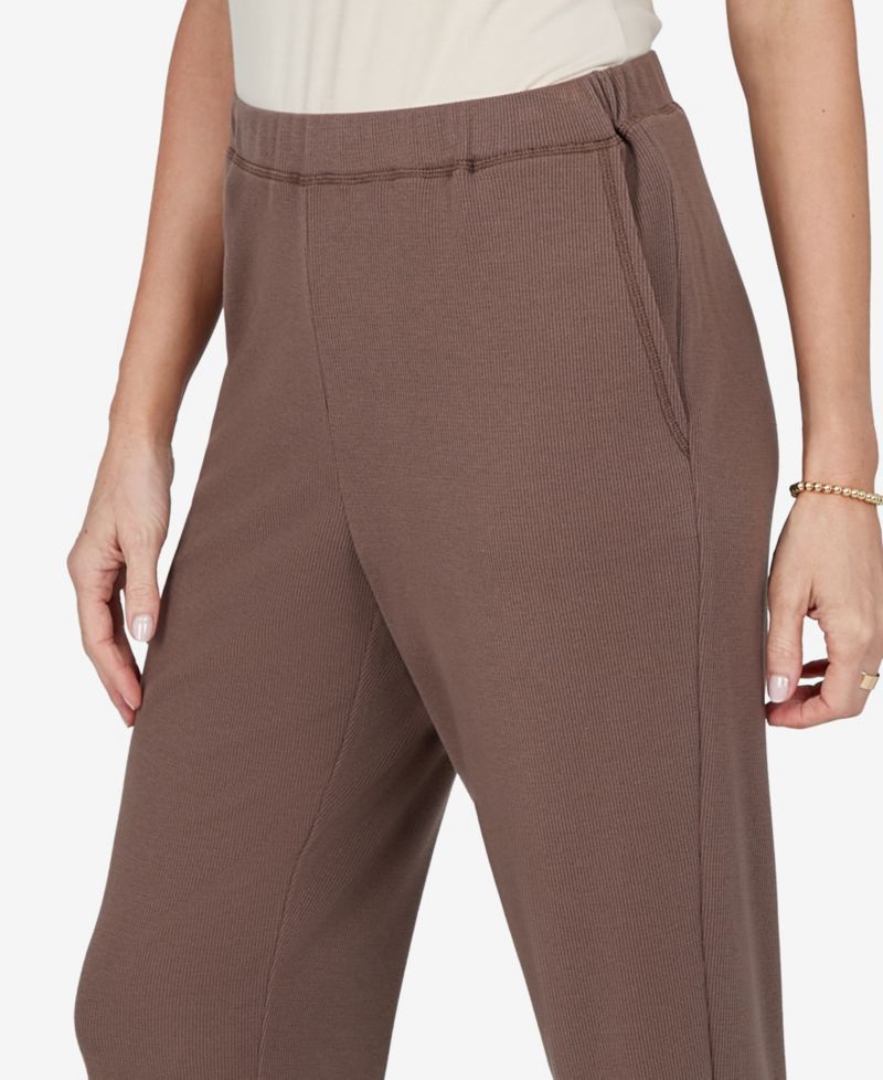 Petite Pull-On Straight Mid-Rise Pants