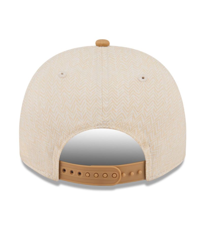 Men's Cream Los Angeles Lakers Herringbone 9FIFTY A-Frame Snapback Hat