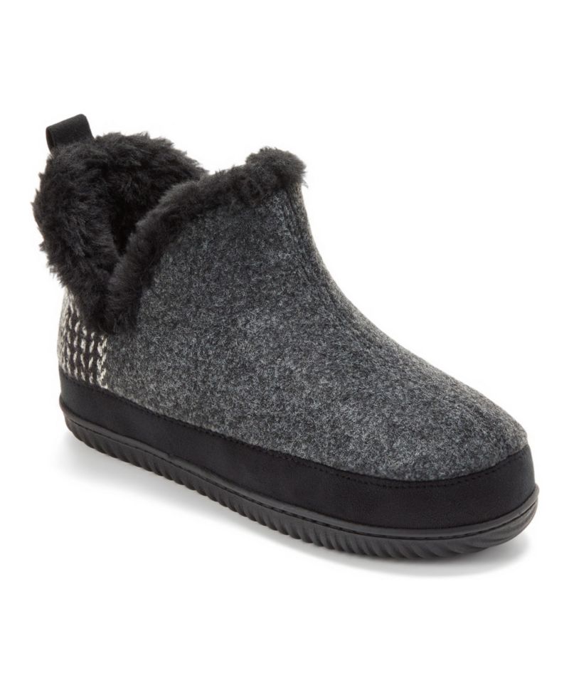 Women's Felted and Plaid Boot Slipper