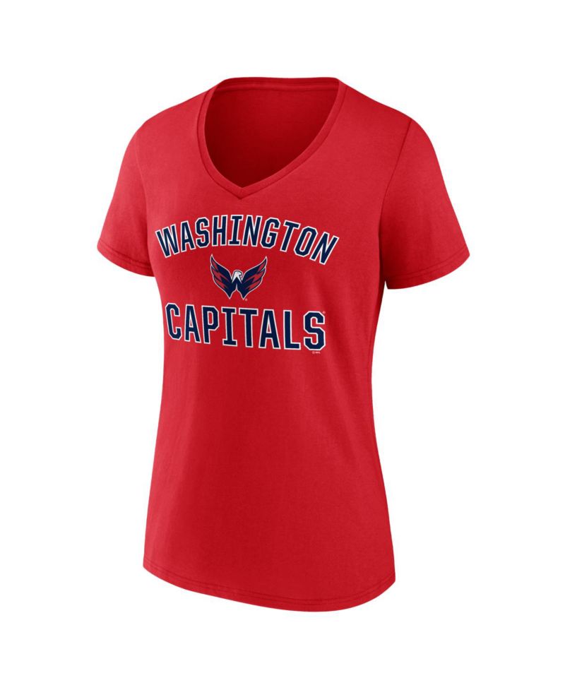 Women's Red Washington Capitals Arch Victory V-Neck T-Shirt