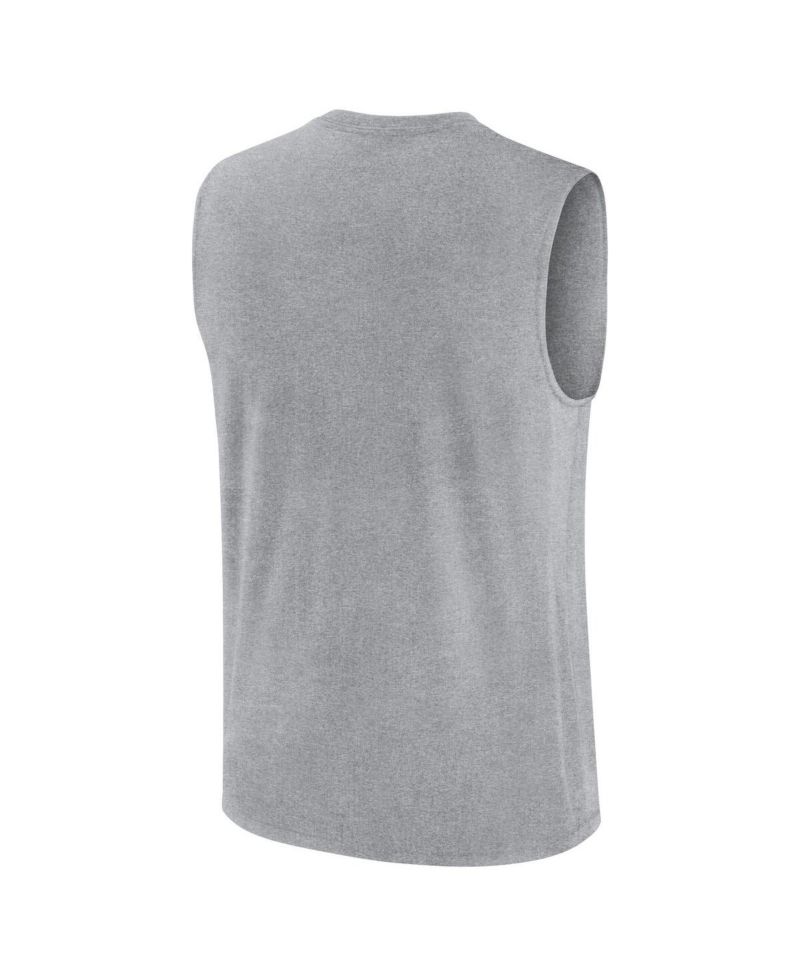 Men's Heather Gray North Carolina Tar Heels Primetime Legend Lock Up Performance Muscle Tank Top