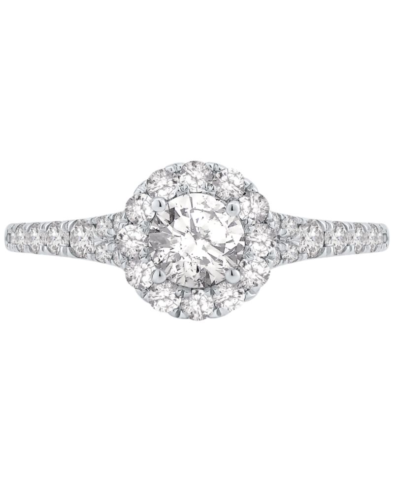 Diamond Halo Engagement Ring (1 ct. t.w.) in 14k White Gold or 14k Yellow Gold