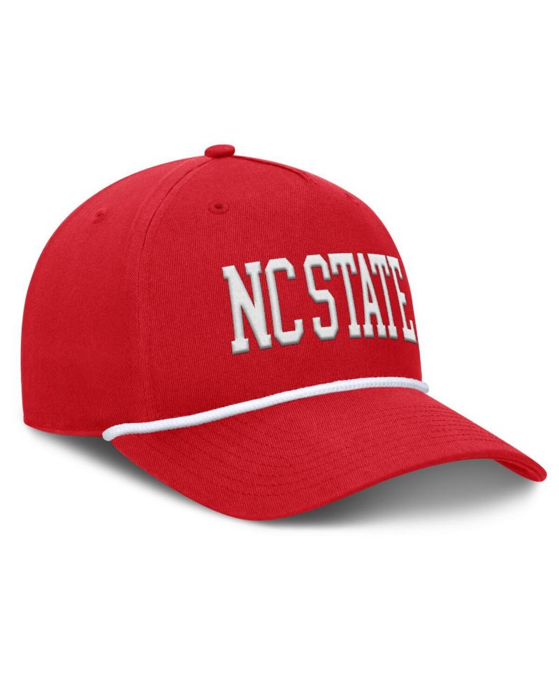 Men's Red NC State Wolfpack Foul Ball Rope Adjustable Hat