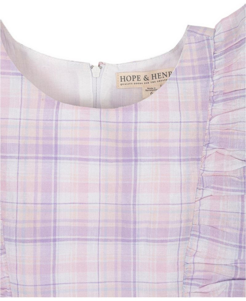 Big Girls Hope and Henry Linen Flutter Sleeve Pinafore Dress