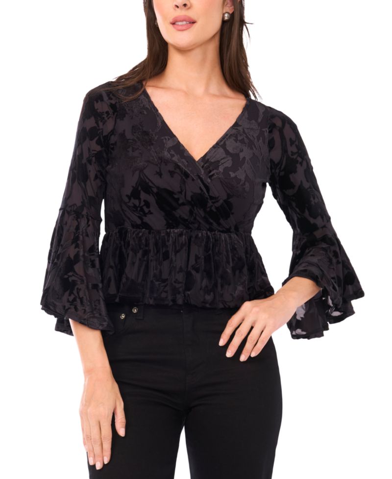 Petite Bell Sleeve Peplum Top