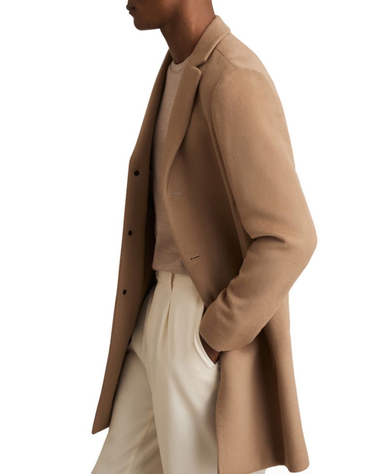 Men's Gable Epsom Wool-Blend Single-Breasted Mid-Length Overcoat