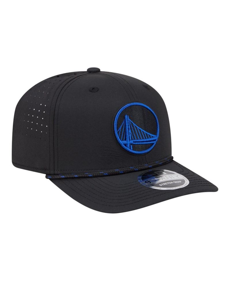 Men's Black Golden State Warriors Sport Rope Vented Stretch-Snap 9SEVENTY Hat