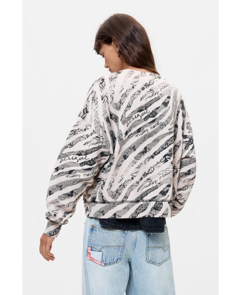 Women's Printed Mickey Long-Sleeved Sweatshirt
