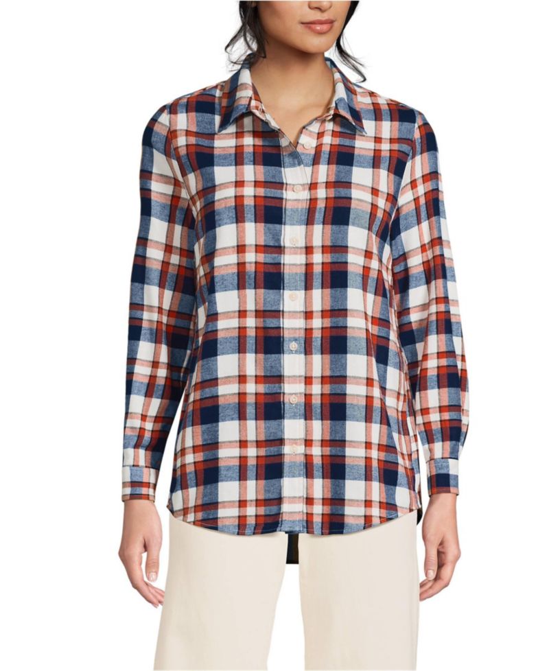 Women's Flannel Boyfriend Long Sleeve Shirt